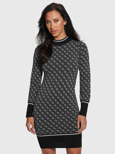 Knit dress with monogram logo detail - 4