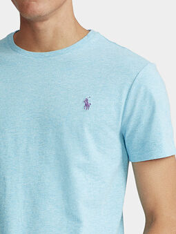 Cotton T-shirt in light blue color - 3