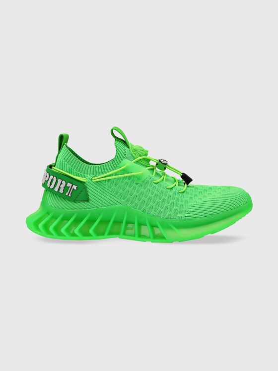 Зелени спортни обувки с лого детайл - 1