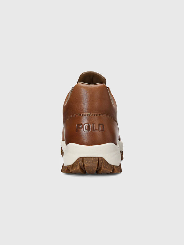 Leather sports shoes with logo detail - 3