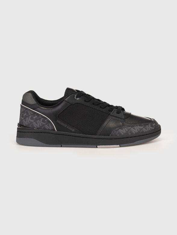 Leather sneakers with monogram logo - 1