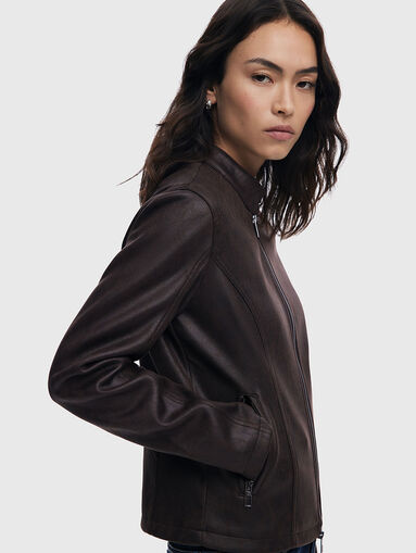 Eco leather jacket in black - 4