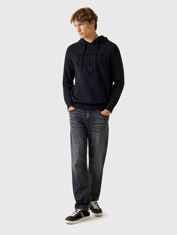 Hooded sweater with embossed logo - 2
