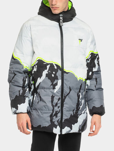 Padded jacket with multicolor print - 1