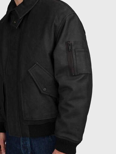 Black leather jacket - 5