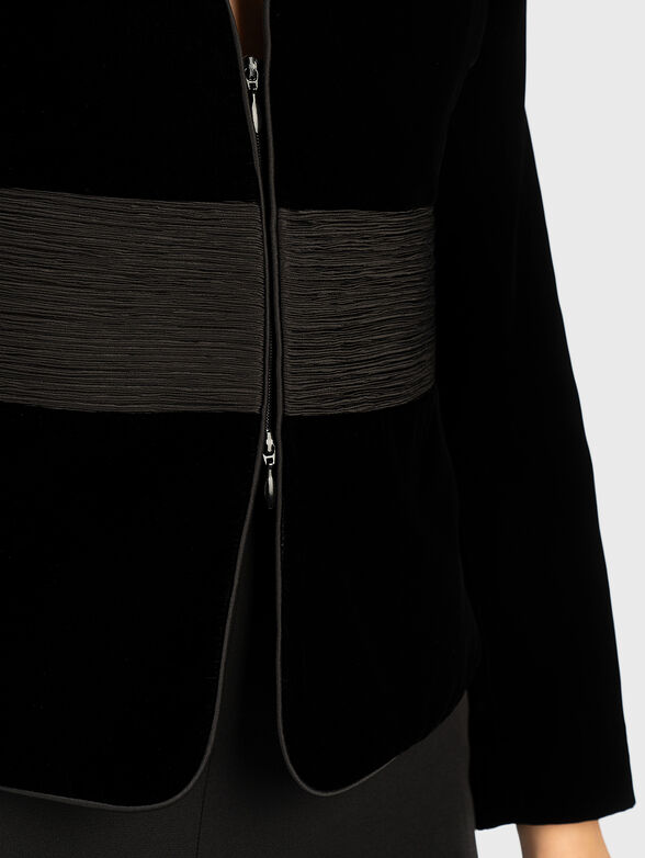 Velvet jacket with draped band - 2