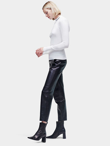 Mock neck sweater in black - 5