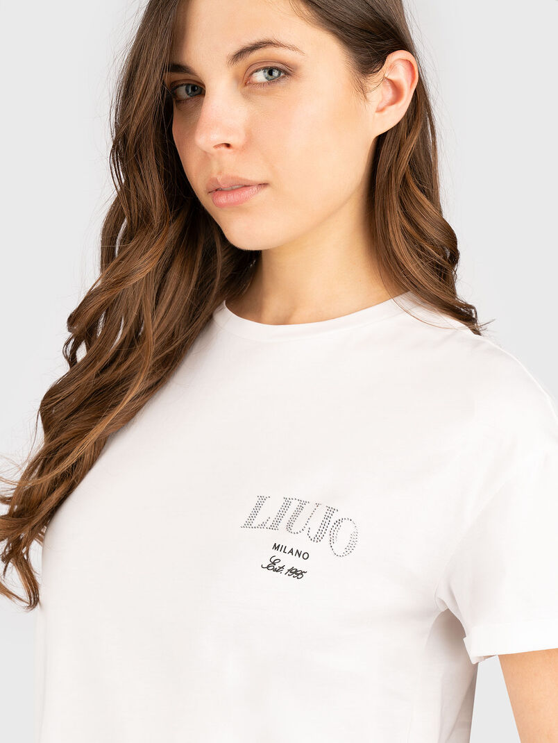 Cotton T-shirt with oval neckline - 3