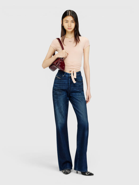 Ribbed T-shirt with wrap around laces - 2