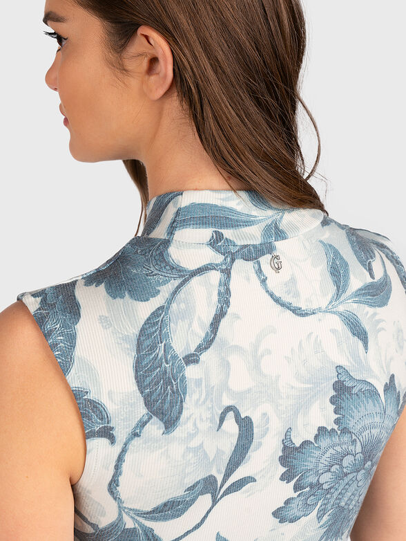 ELVIRA dress with high neck and floral motifs - 4