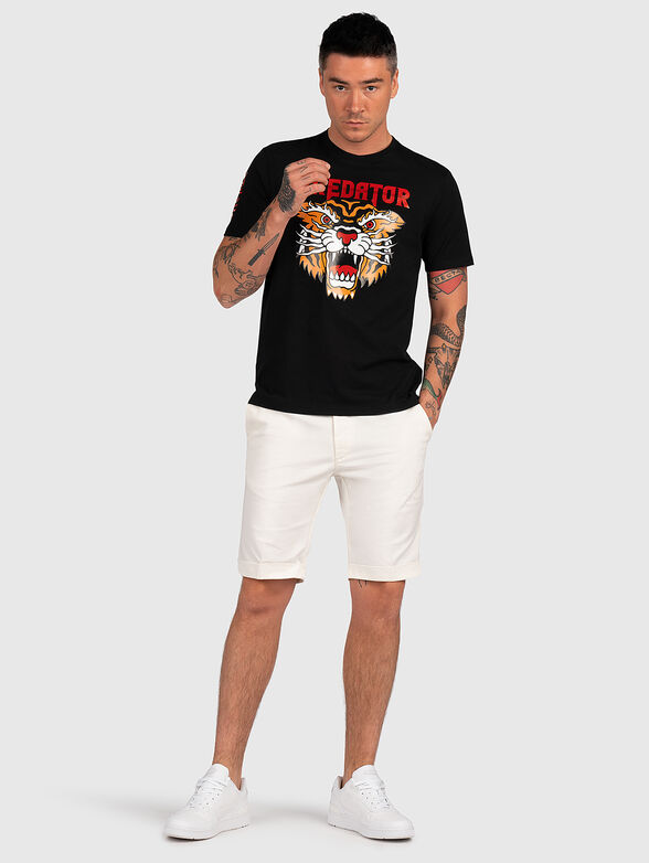 Black T-shirt with colorful print - 6