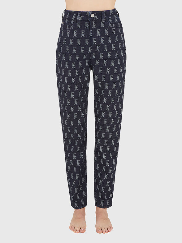 High waisted jeans with monogram logo - 1