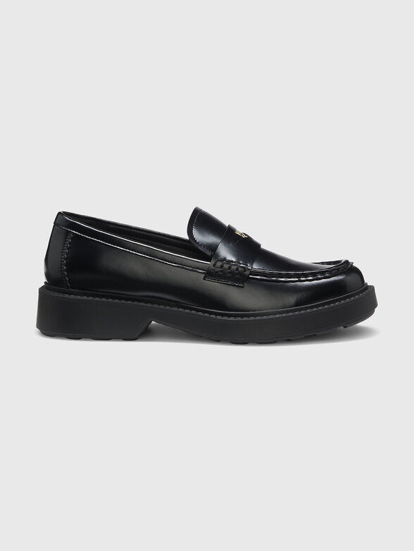 Black eco leather loafers - 1