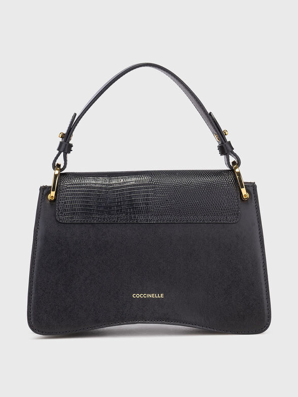 Leather bag with long strap and logo - 3