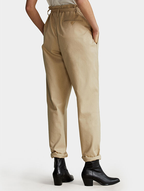 Cotton pants with paperbag waist - 2
