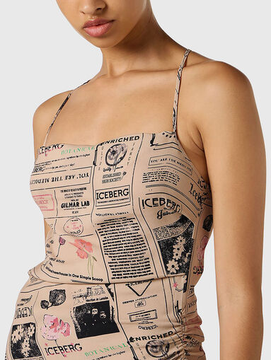 Midi dress with accent print - 4