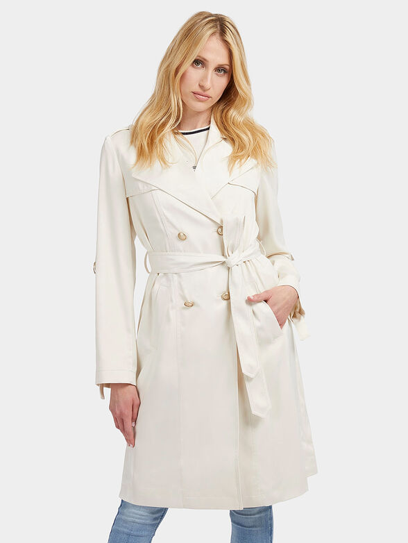 AGAPE white trench coat with belt - 1