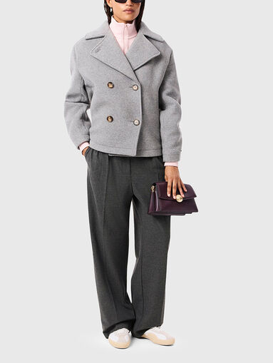 Gray wide leg trousers - 5