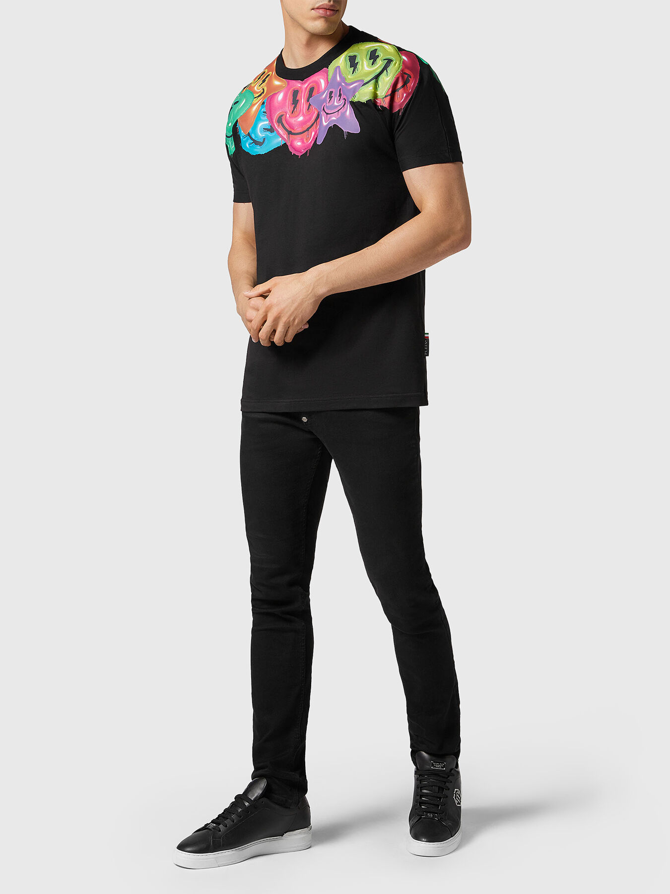 Tシャツ・カットソー Philipp Plein SADC MTK6974 PJY002N ROUND NECK SMILE T-shirt Jersey T-shirt Round Neck SS Smile | Philipp Plein