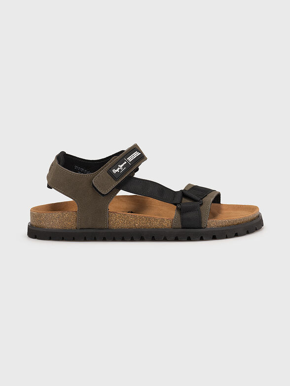 Suede sandals with cork element - 1