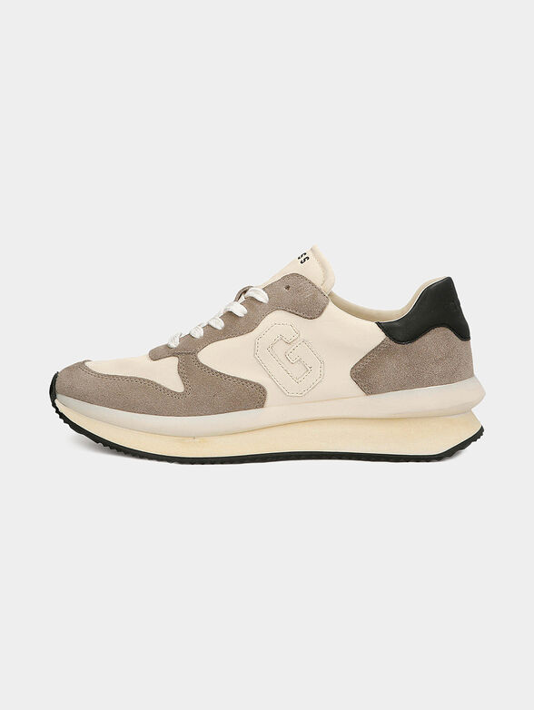Beige sneakers with contrasting inserts - 1