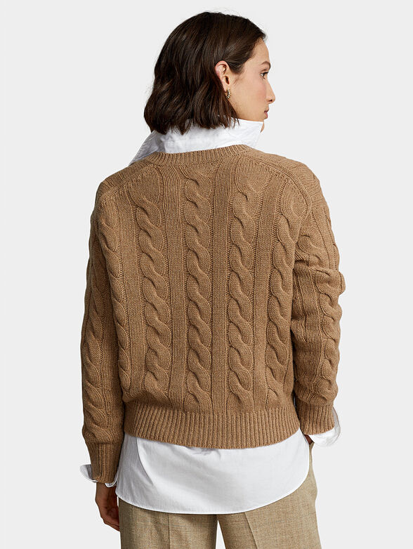 Knitted sweater with V-neck - 3
