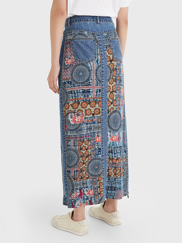 Denim skirt AFRICAN with print - 3