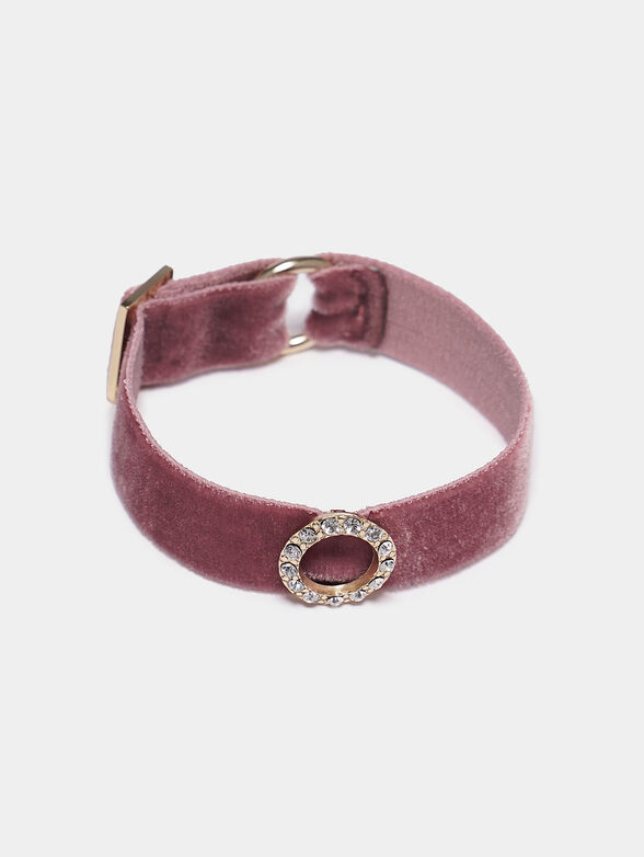 Velvet bracelet with rhinestones - 2