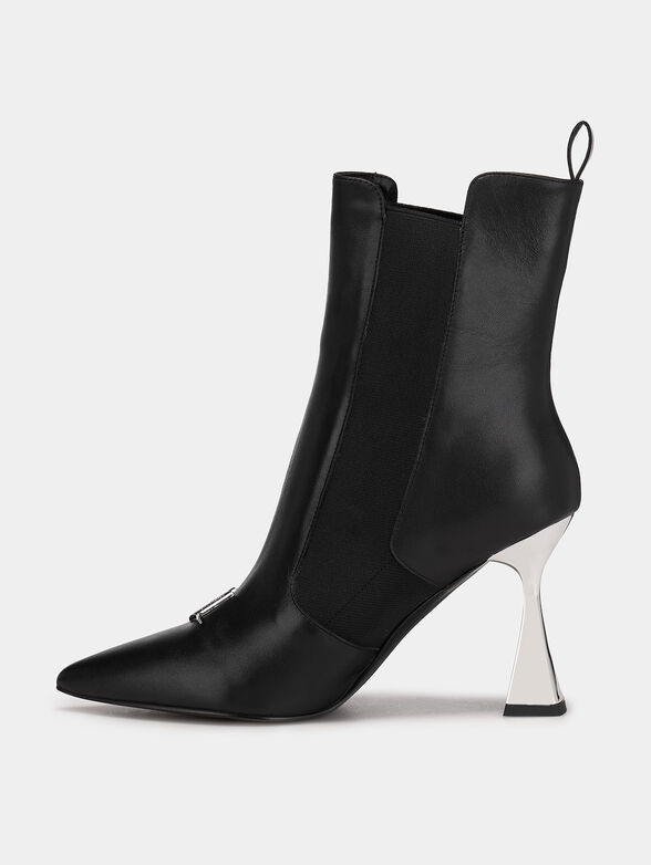 DEBUT leather ankle boots with accent logo detail - 4