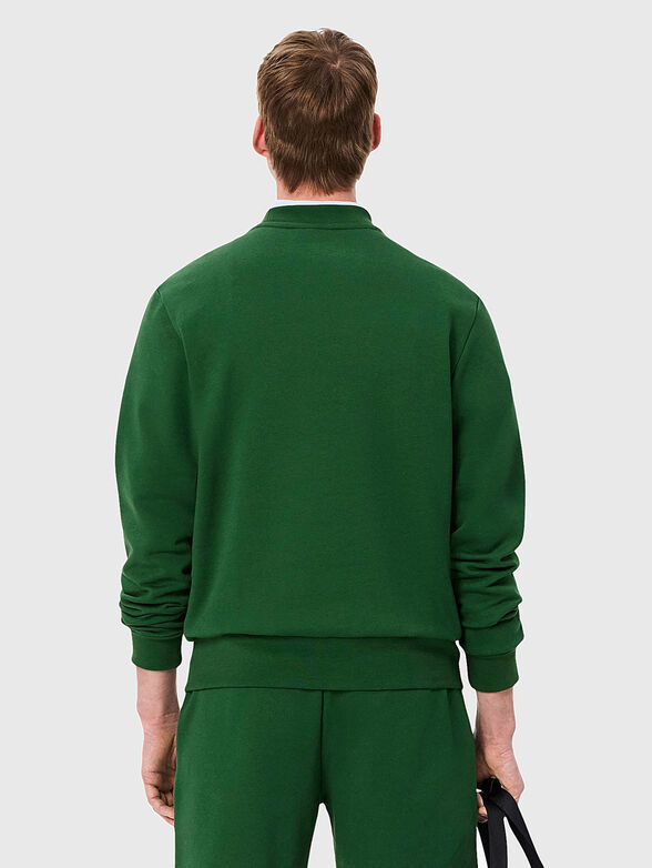 Cotton sweatshirt with logo in green - 3