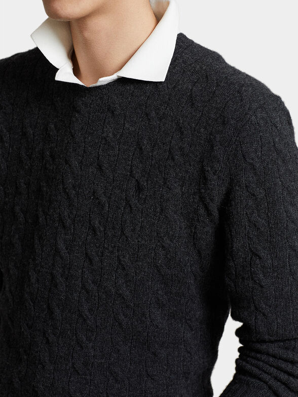 Grey sweater with logo embroidery - 3