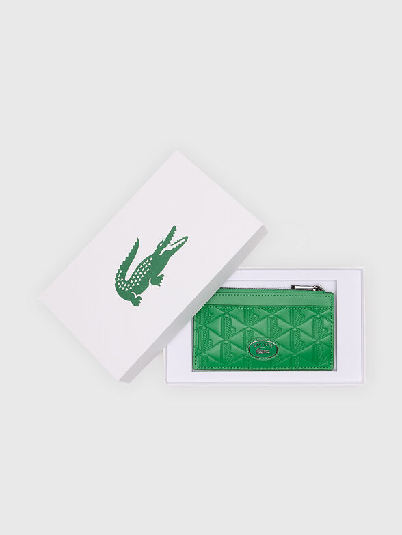 Monogrammed logo card holder with zip - 4