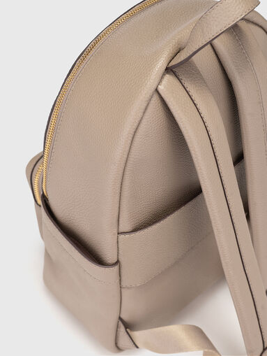 Leather  backpack with gold details - 4