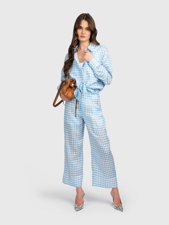 High-waisted cropped trousers with pleats - 2