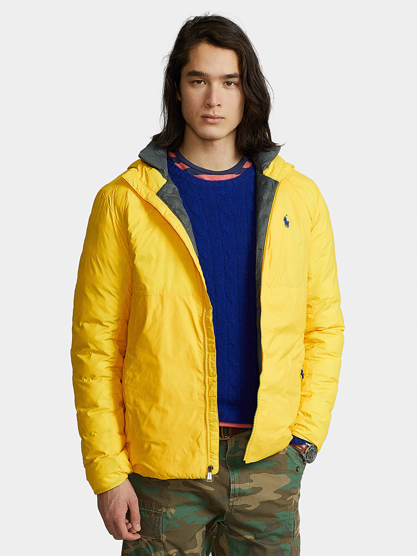 Yellow polo jacket men's store