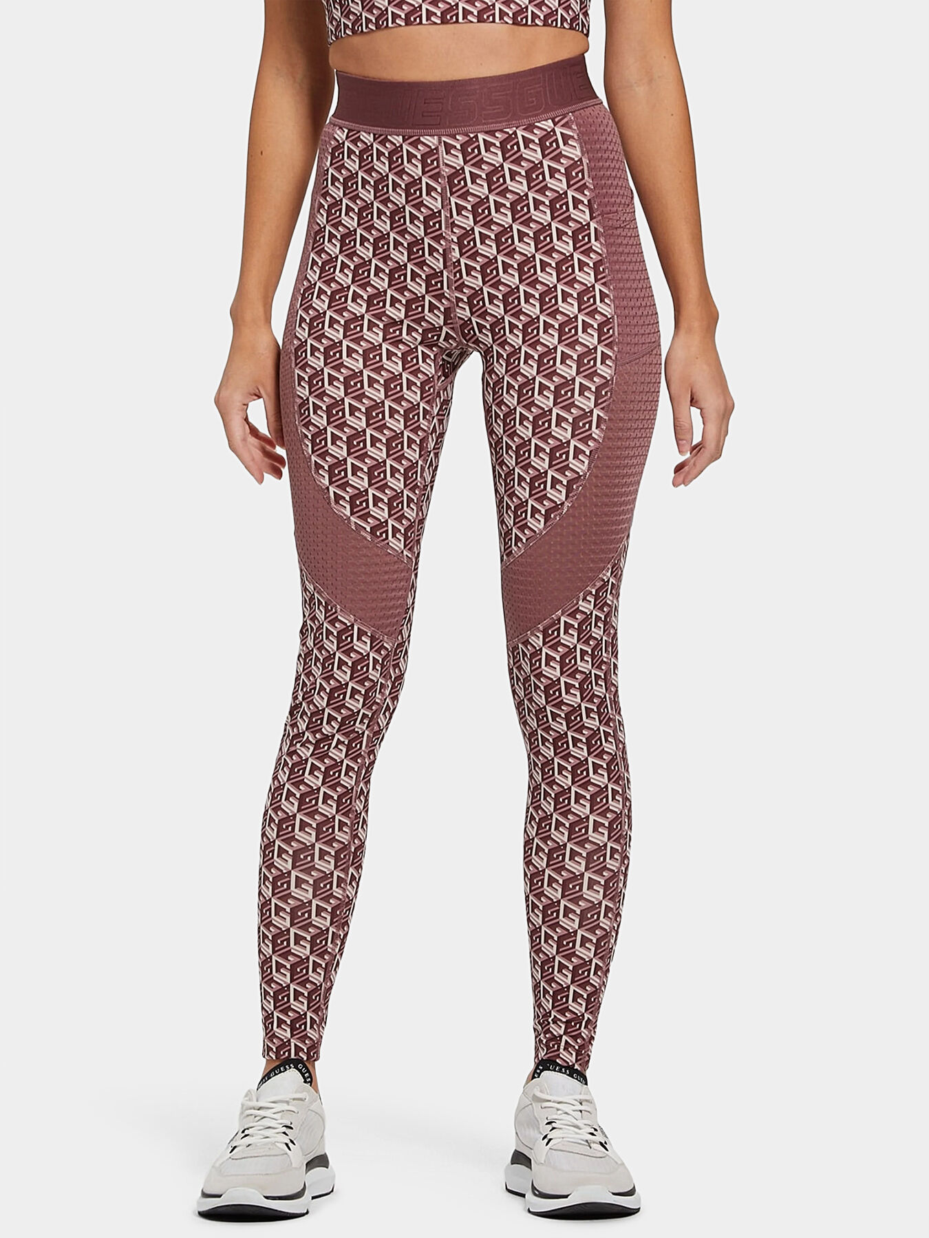 DARIA grey sports leggings with logo print brand GUESS Globalbrandsstore en