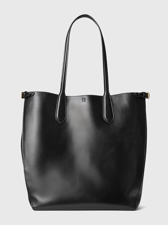 Голяма чанта от естествена кожа с лого детайл - 1