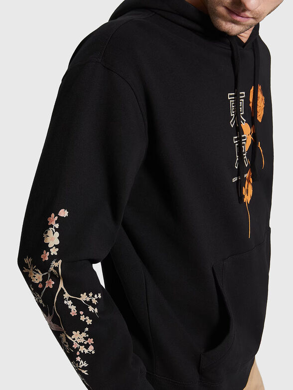 TOKYO black sweatshirt with hood - 5