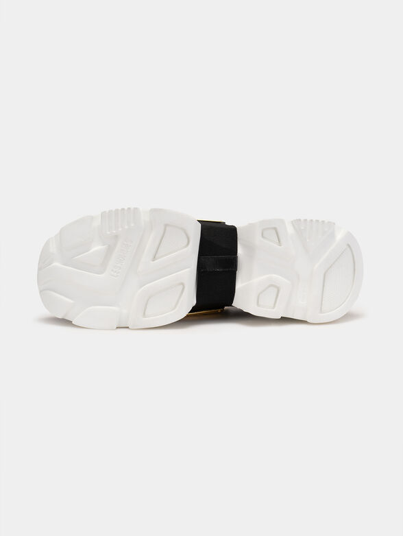 Leather sneakers with gold metal detail - 5
