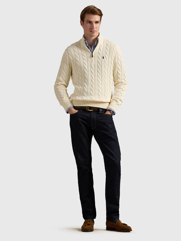 Cable knit cotton zip jumper - 2