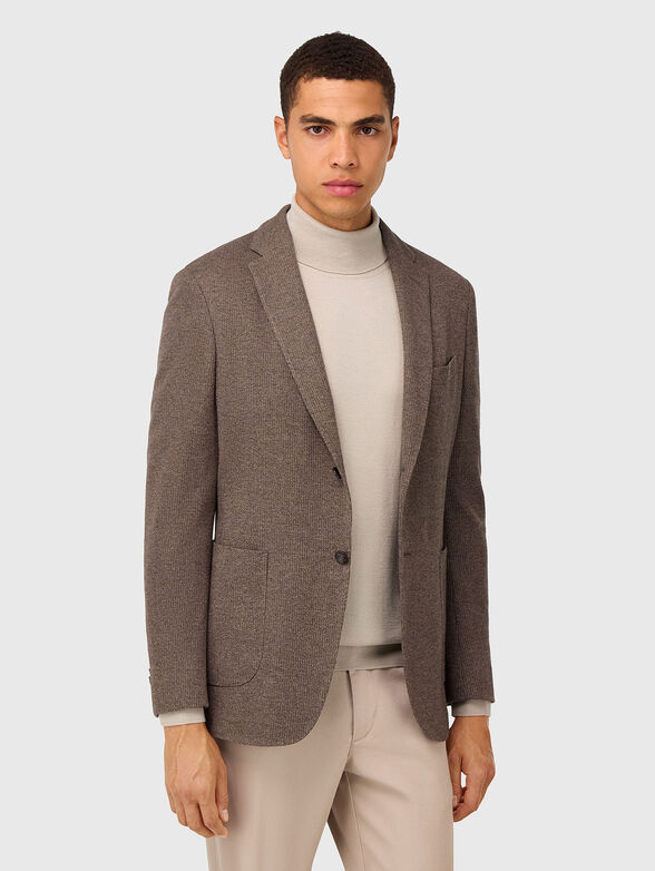 Textured jacket made of cotton blend - 1