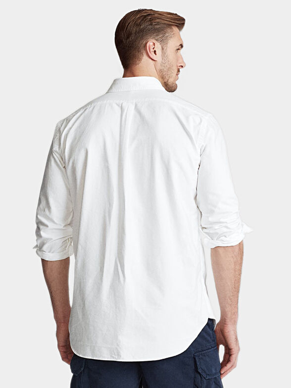 Cotton shirt with logo embroidery - 3