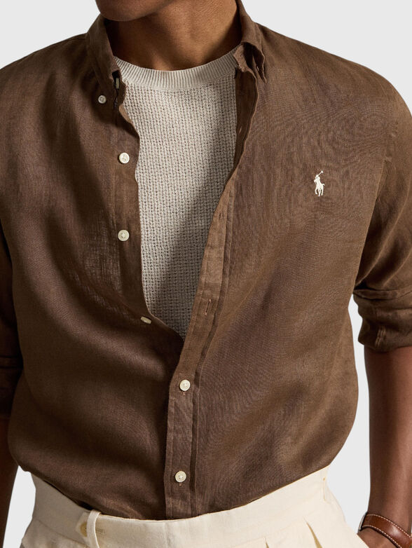 Long-sleeved linen shirt - 4