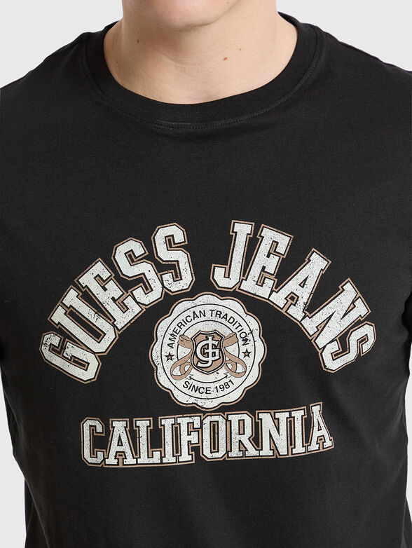 Black T-shirt with logo print - 4