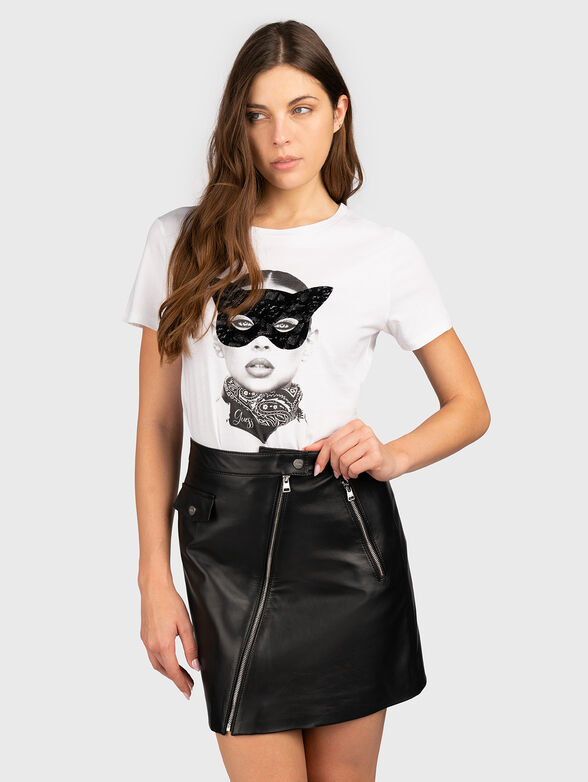 CAT MASK print T-shirt - 1