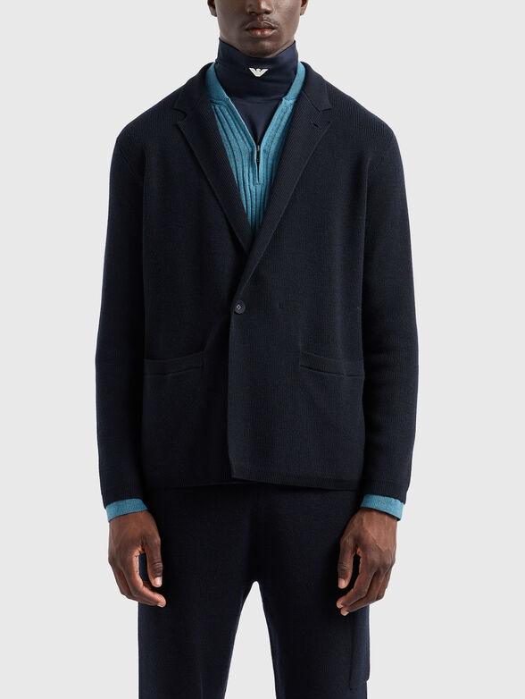 Knitted blazer from wool blend - 1