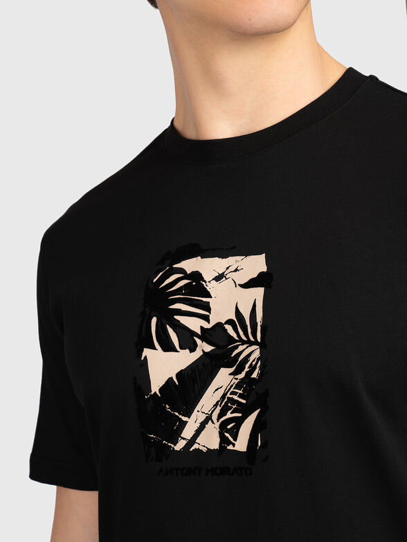Black cotton t-shirt - 3