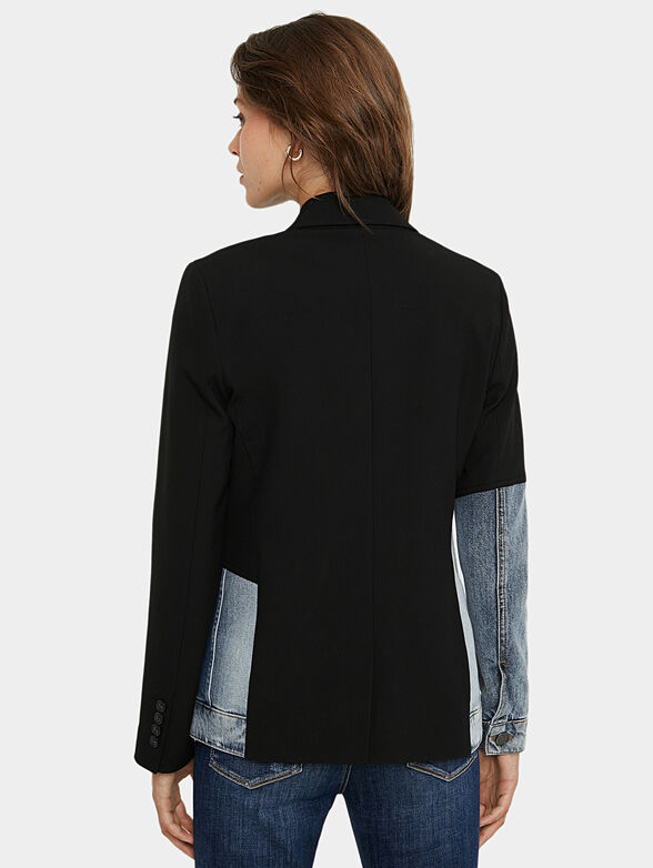 Black jacket with denim panels - 4