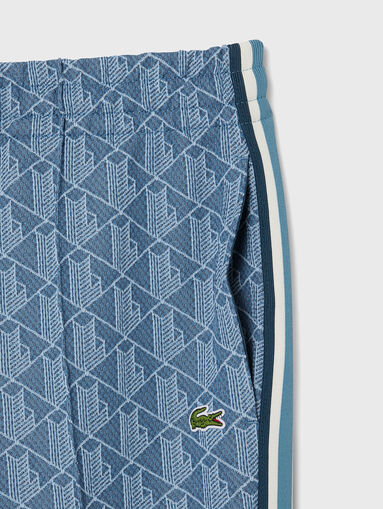 Brown sports trouser with monogram print - 4