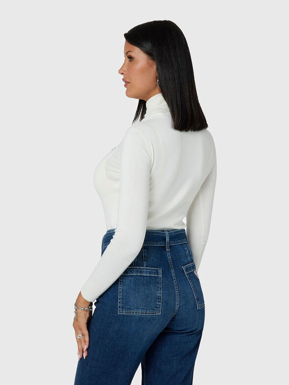 Black turtle neck weater with accent logo - 3